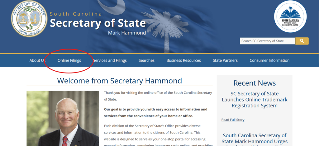 Step One: Online SC Incorporation