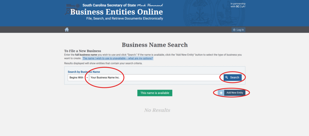 Step Six: SC Incorporation - Add New Entity