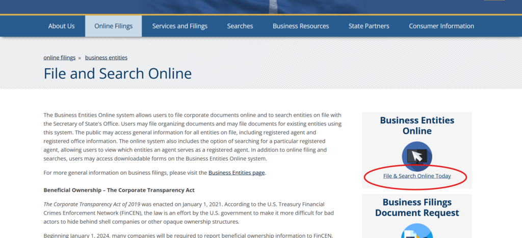 Step Three: SC Incorporation - File Search Online Today